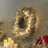 Lit Frosted Berry Wreath, , large