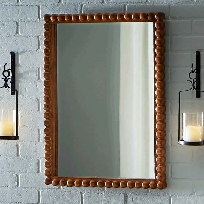 Wood Bead Wall Mirror, , large