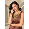 Enamel Scroll Crystal Necklace, Multi, large