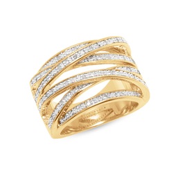Diamond Criss-Cross Ring, , large