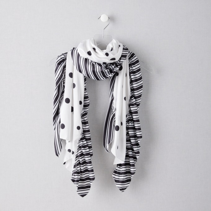 Black and White Scarf, , large