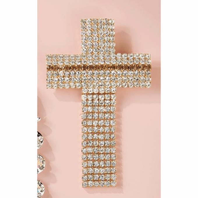Rhinestone Pin Brooch, , large
