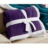 Cozy Textured Fleece Sherpa Reversible Throw, , large