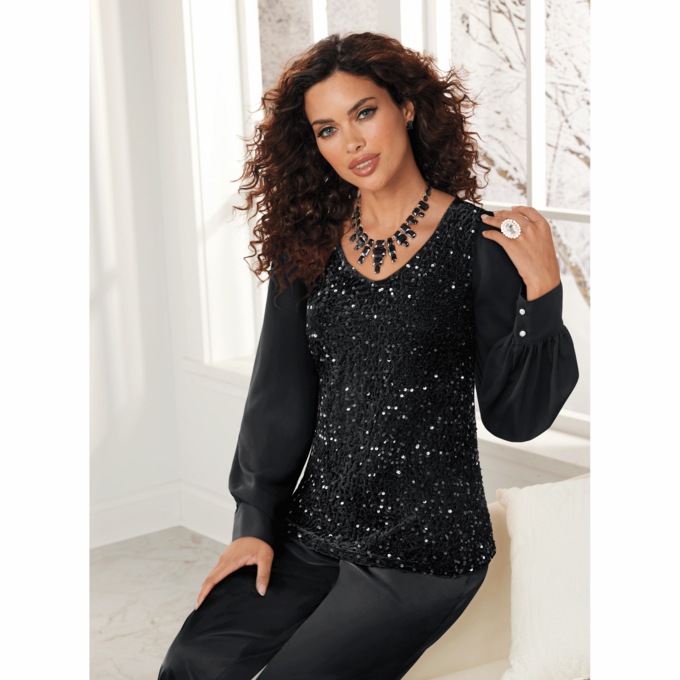 Ali That Glitters Knit Top, , large