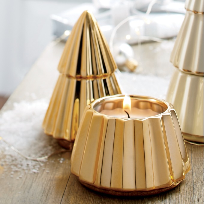 Gilded Christmas Tree Candle, , large