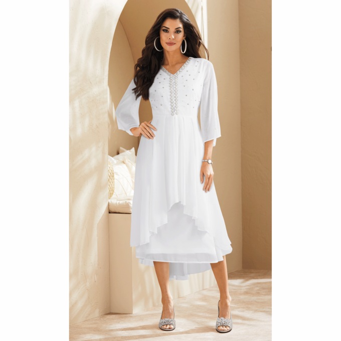 Allyson Ruffle Hem Jacket Dress, , large