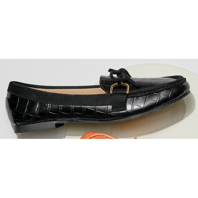 Amanda D'Laurie Croco-Bow Moccasin, , large