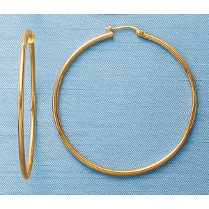 10K Extra-Large Gold Hoop Earrings, , large