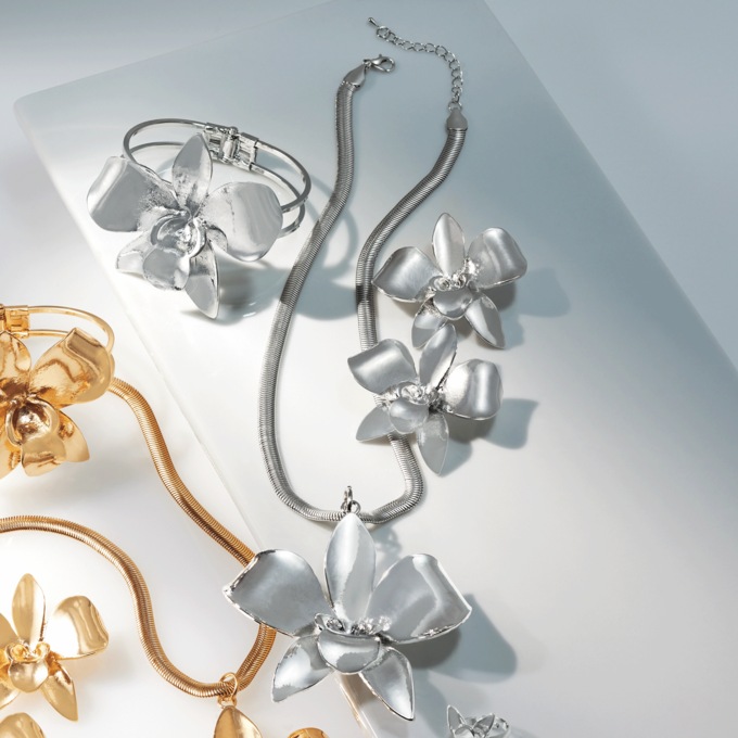 Orchid/3-D Collection Necklace, , large