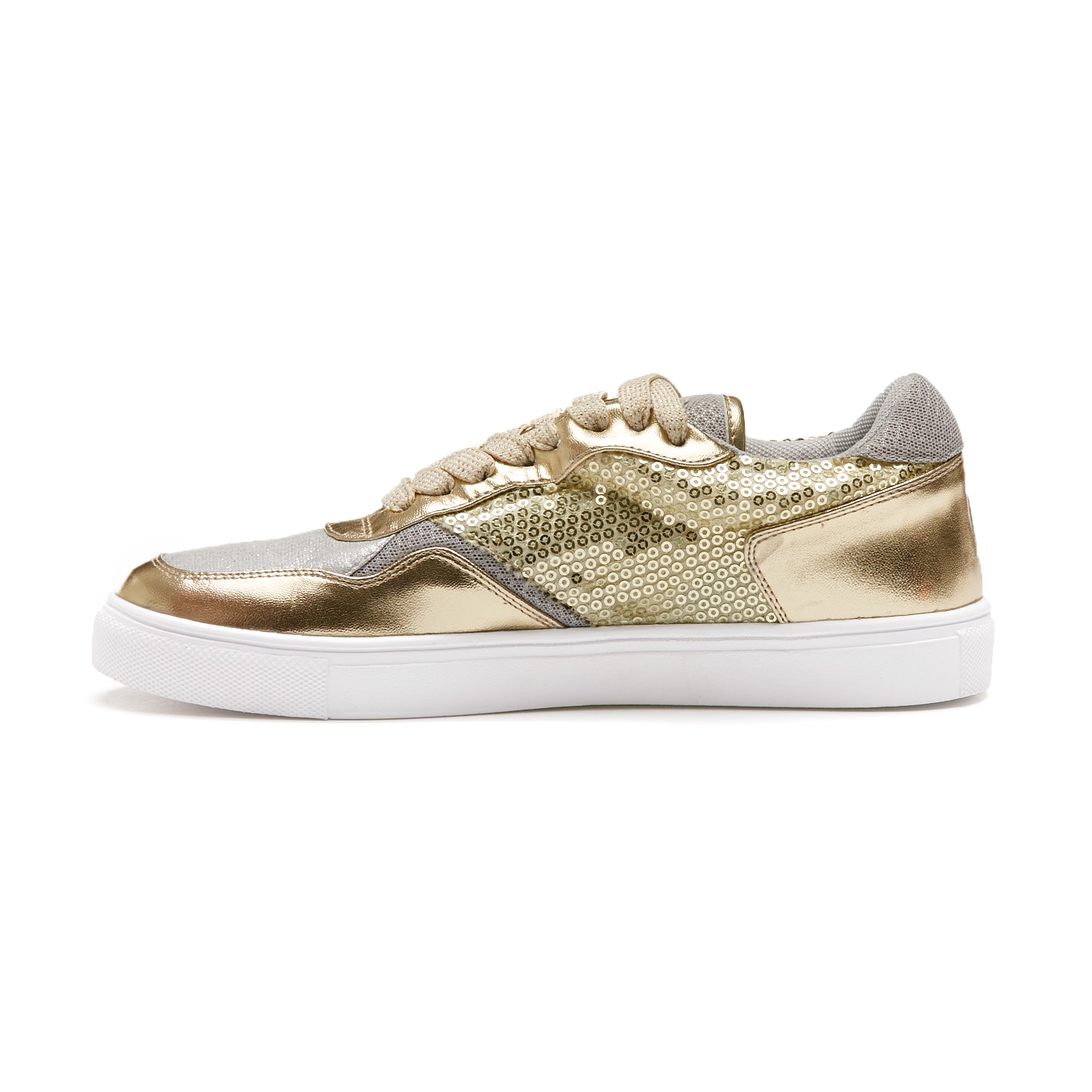 gold sequin sneakers