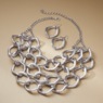 Large Link 3-Strand Necklace & Earring Set, , large