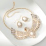 Swan Faux-Pearl and Crystal Necklace & Earring Set, Goldtone, large