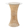 Crystal Beaded Lit Accent Table with Glass Top, , large