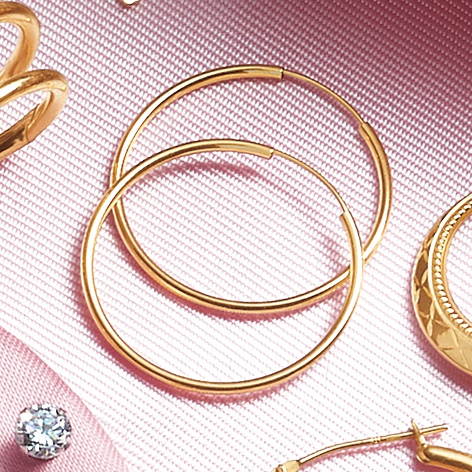 Gold Endless Hoops, , large