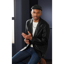 Marcus Faux-Leather Blazer, , large