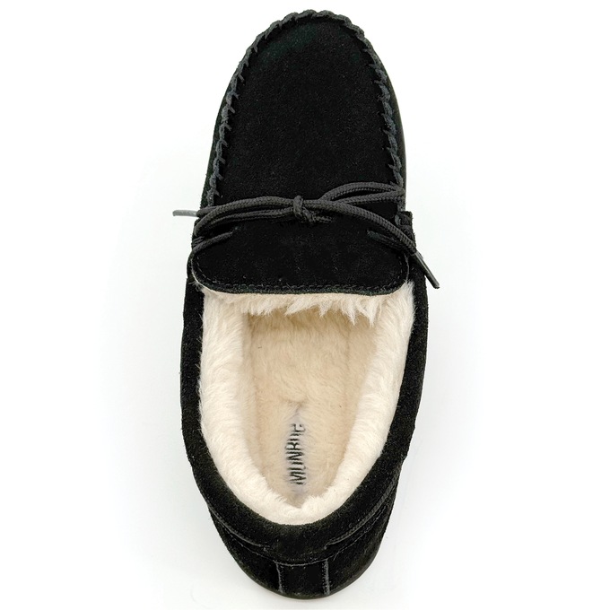 Women's Genuine Suede Moccasin with Faux-Fur Lining, , large