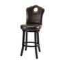 Faux-Leather Nailhead Dining Chair with Elegant Scalloped Back, , large