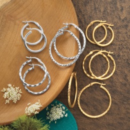 3-Pair Hoop Set, , large