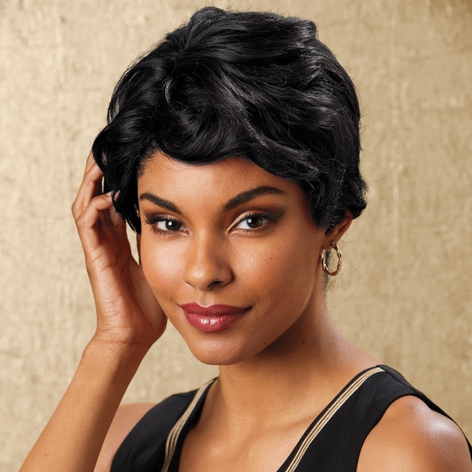 Glen Human-Hair Wig, Off Black, large