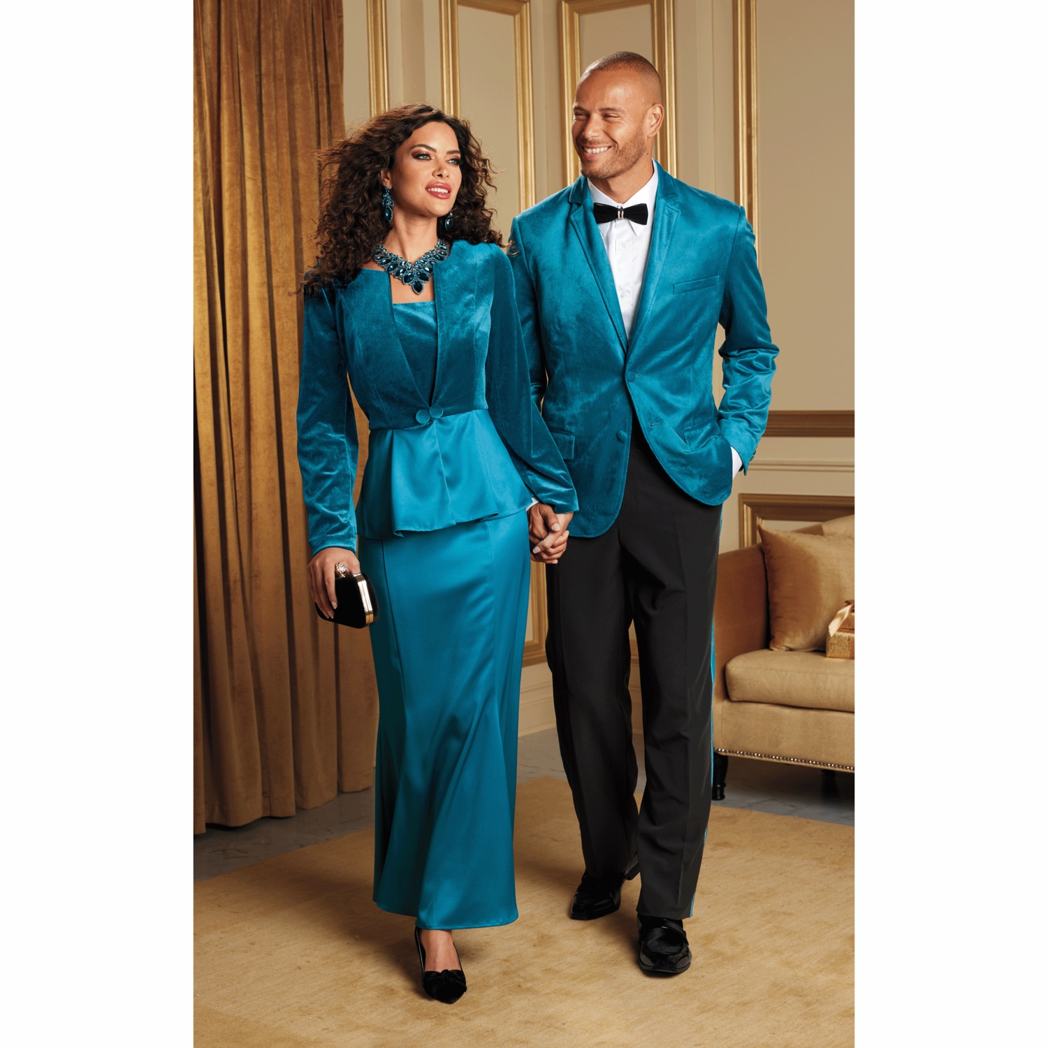 Kora Women's Velour and Satin Jacket | Midnight Velvet