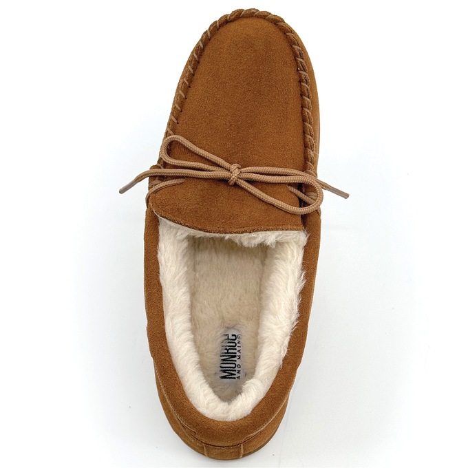 Women's Genuine Suede Moccasin with Faux-Fur Lining, , large