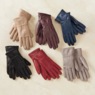 Classic Cinched Leather Gloves, , large