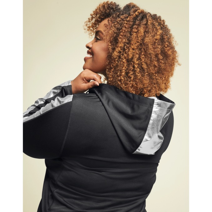 Metallic Stripe Active Set with Zip-Up Hoodie + Legging, , large
