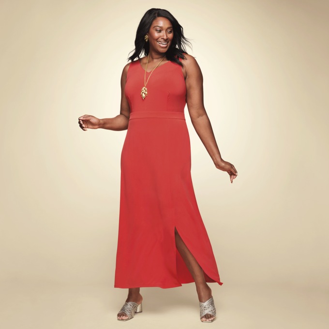 V-Neck Tank Maxi Dress, , large