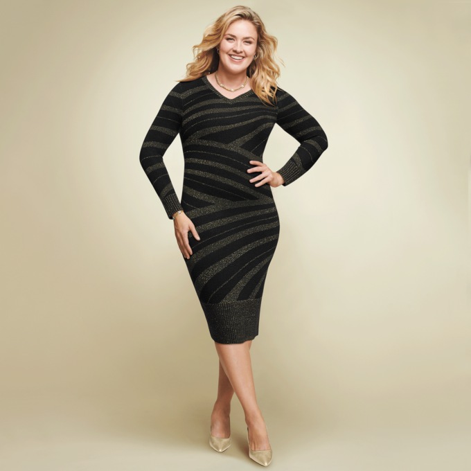 Raquel Sparkle Sweater Dress, , large