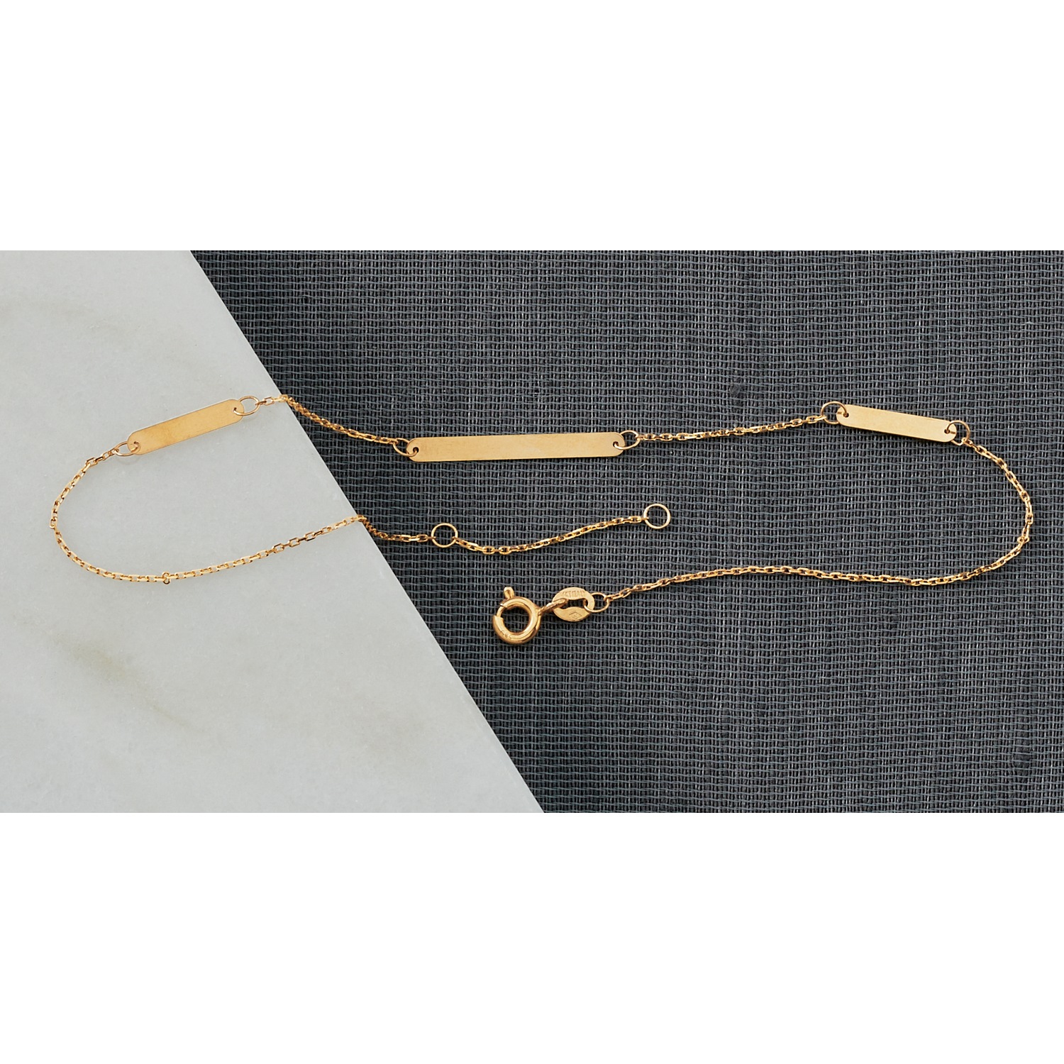 14K Bar/Chain Anklet | Midnight Velvet