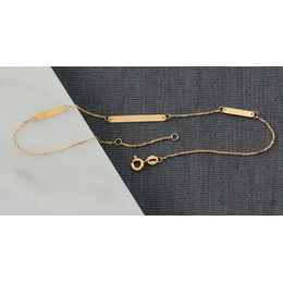 14K Bar/Chain Anklet, , large