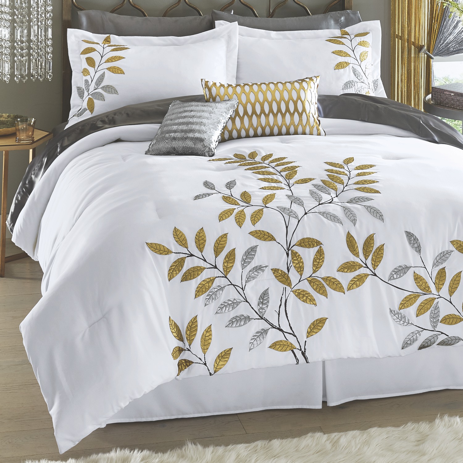 Gilded Leaf Comforter Set Midnight Velvet