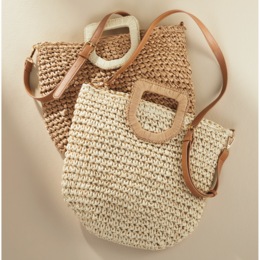 Straw Satchel, , large
