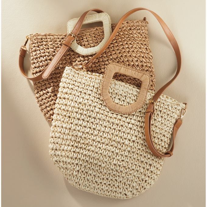 Straw Satchel, , large