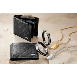 Men's Dog Tag Pendant, Bracelet &amp; Wallet Set, , large