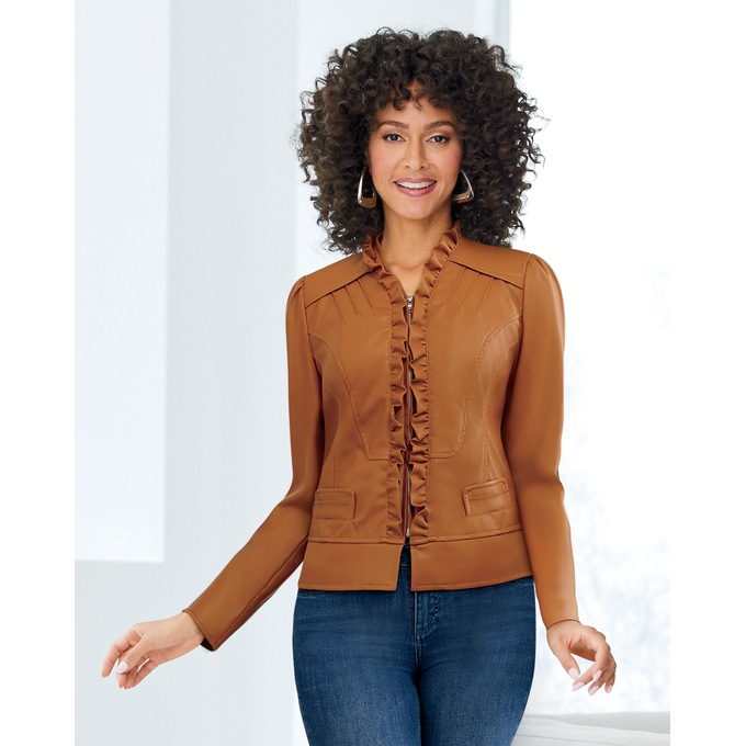 Ruffle-Front Jacket, , large