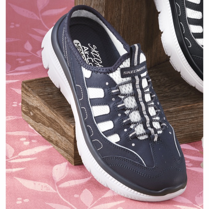 Skechers Women's Summits Plus Mule, Navy White, large