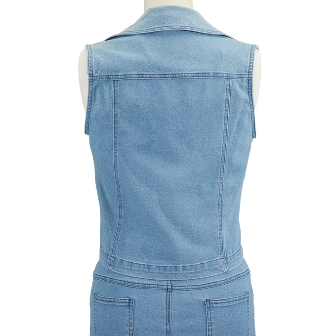 Denim Vest Skirt Set, , large