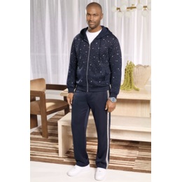 Benny Bling Men's 2-Piece Rhinestone Hoodie Pant Set, , large
