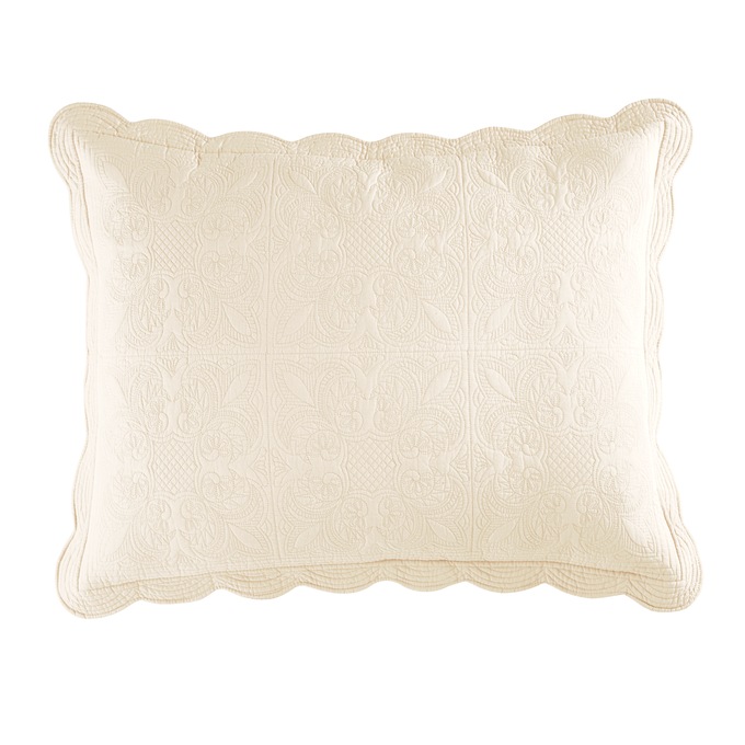 Chateau Cotton Sham with Scalloped Edges, , large