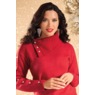 Kardi Asymmetrical Cowl Neck Sweater for Women with Snap Trim, , large