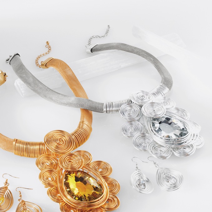 Crystal Coil Necklace & Earring Set, , large