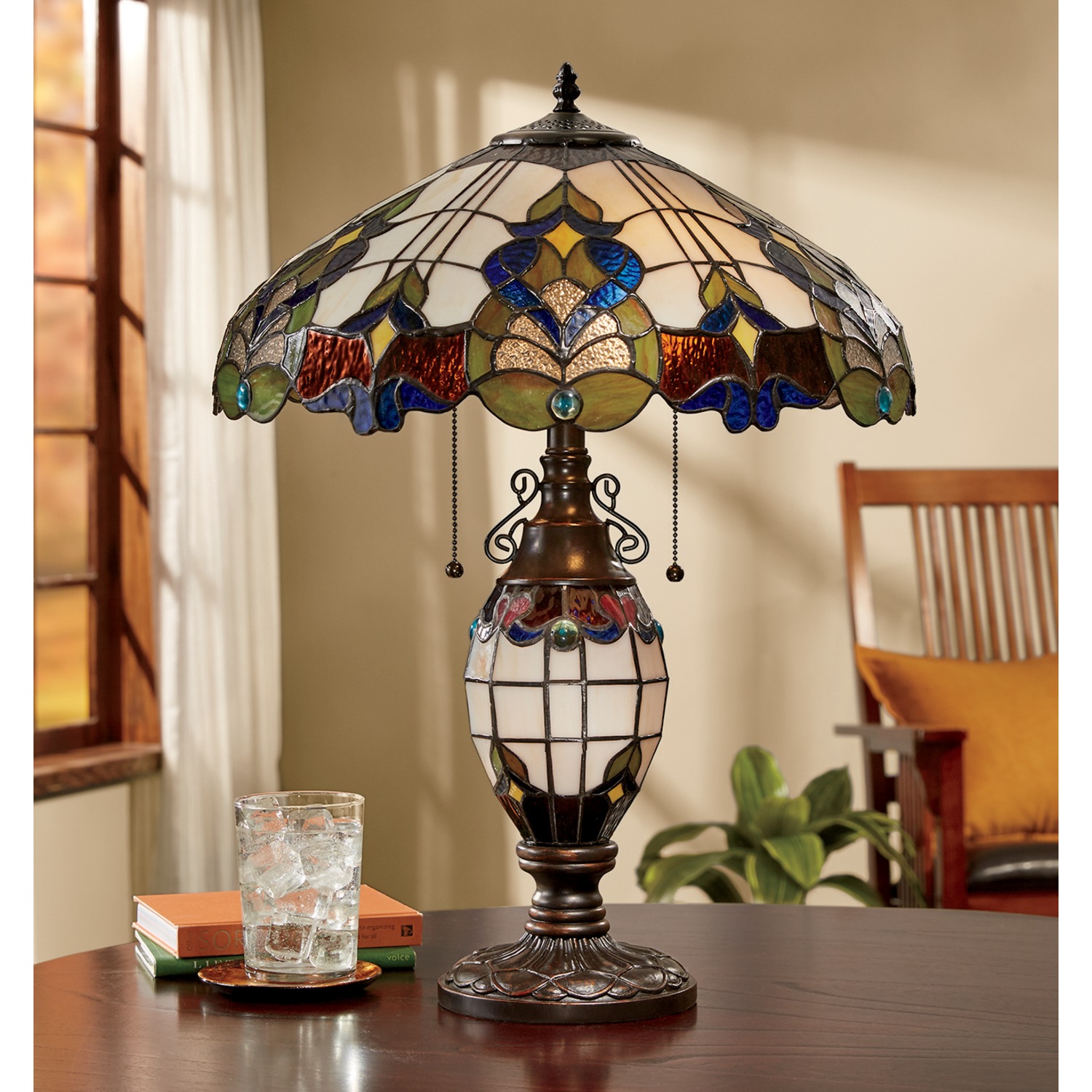 Wicklow Stained Glass Table Lamp Midnight Velvet