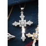Cubic Zirconia Cross Pendant, , large