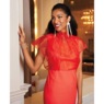 Organza Bodice Sheath Dress, , large
