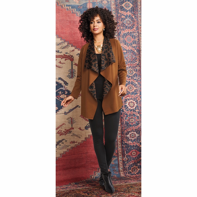 Reversible Animal-Print Jacket, , large