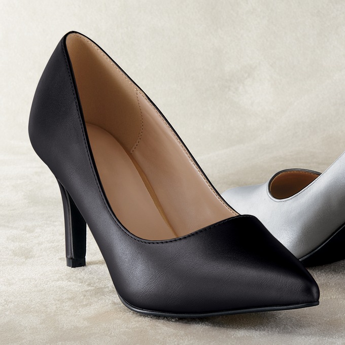 Classic Faux-Leather Pump, , large