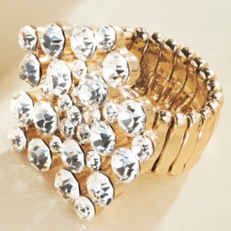 Stone/Round Cluster Stretch Ring, , large