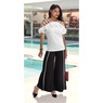 Nina Ruffled Top with Flutter Sleeves and Strappy Cold Shoulders, White, large