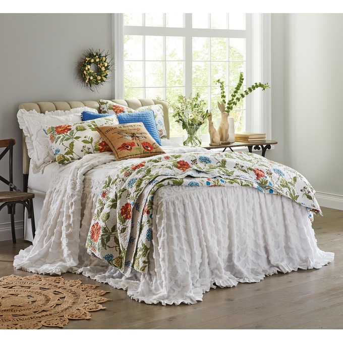 Angelica Ruffle Chenille Bedspread, , large